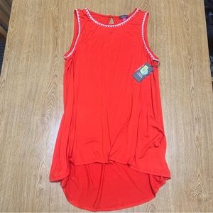 Vince Camuto Sleeveless Jewel Neck Hi-Low Blouse Top, NWT